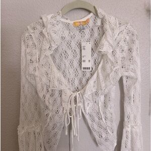 Urban Outfitters Open Knit Cover Up Blouse